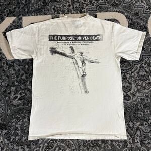 Vintage Y2K To Every Tribe Jesus Crucifixion White T Shirt Sz M Preowned